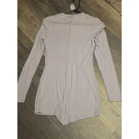 Florence by Mills Romper Small Lavender Purple Long Sleeve Button Front Ribbed - Picture 5 of 5